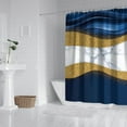 thumbnail image 2 of Blue Marble Gold Wave Pattern Shower Curtain 84"x72" ,Bathroom Decorative Shower Curtains Set with 12 Hooks,Modern Waterproof Washable Shower Curtain, 2 of 6