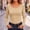 Khaki, variant on Women Solid Long Sleeve U Neck Tops form Fitted Shape Streamlined Base Layer for Fall Winter Indoor Outfits