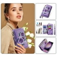 thumbnail image 7 of Ancove for iPhone 8 Plus/7 Plus Wallet Case with Card Holder & Strap,Shockproof RFID Blocking Magnetic PU Leather Zipper Detachable Wallet Case Cover for Women Girls ,Purple, 7 of 7