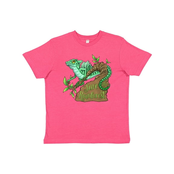 Inktastic Save the Rainforest with Basilisk Lizard on a Tree Youth T-Shirt