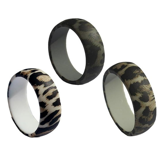3x Anillo de Silicona Patrón Accesorios Unisex de Moda Yuyangstore Banda del anillo del dedo del silicón