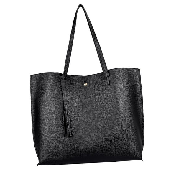 Large Capacity Work Tote Bags for Women's Waterproof Leather Purse and Handbags Black