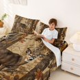 thumbnail image 3 of Manfei Woodland Elk Bed Sheets,Golden Leaves Full Size Sheets,4 Pieces,1 Flat Sheet, 1 Fitted Sheet and 2 Pillowcases, 3 of 6