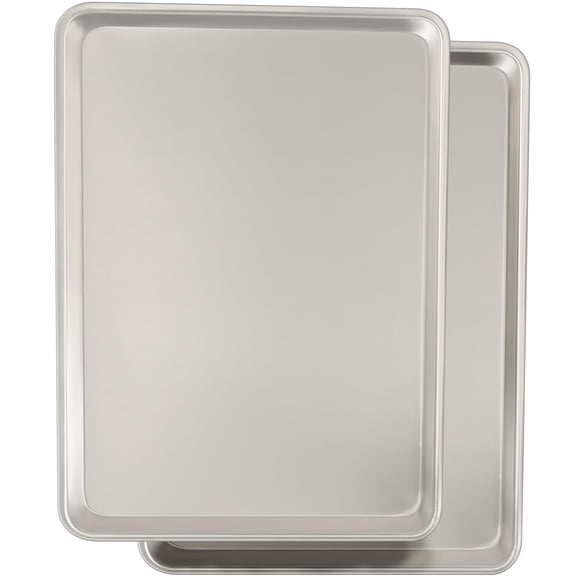 Commercial Quality Baking Sheet Pan Set, Natural Aluminum Cookie Sheet, Umite Chef Warp Resistant Baker's Half Sheet Pan, Large Thick Cookie Tray Pan