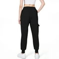 thumbnail image 6 of adviicd Cargo Joggers for Women High Waisted Scrub Joggers Draswstring Elastic Waist Stretchy Pants with Zip Pockets (Black, L), 6 of 7