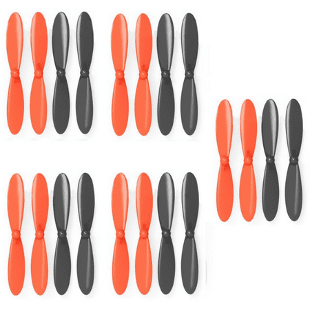 Image of HobbyFlip Black Orange Propeller Blades Props 5x Propellers Compatible with Extreme Fliers Micro Drone 2.0