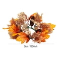 thumbnail image 2 of Artificial Fall Maple Leaf Pinecone Candle Wreath - Decorative Centerpiece for Home, 2 of 5