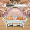 thumbnail image 5 of Wildnix Large Capacity Chafing Dish with Two Food Trays, Stainless Steel Buffet Server with Foldable Bracket, Heat Consistency for Catering, 5 of 5