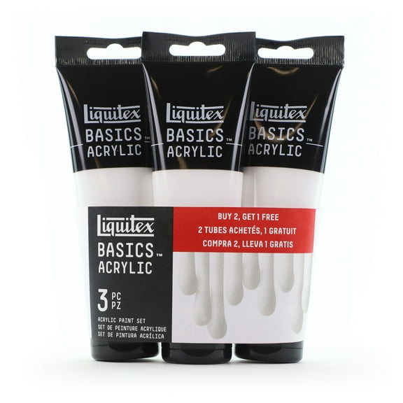 Liquitex BASICS Acrylic Paint Titanium White Triple Pack, 4 oz. Tube, 3/Pkg.