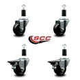 thumbnail image 2 of 3 Inch Soft Rubber Wheel Swivel 1-3/8 Inch Expanding Stem Caster Set 2 Brakes, 2 of 2