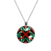 Palestine Elegant Glass Design Womens Necklace Circle Pendant