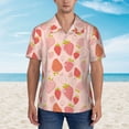 thumbnail image 2 of Pofeuu Strawberry Print Hawaiian Shirt for Men Sleeves Casual Button Down Summer Beach Dress Shirts T-Shirts,XX-Large, 2 of 7