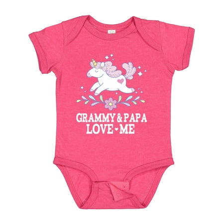 

Inktastic Grammy and Papa Love Me Unicorn Gift Baby Girl Bodysuit