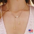 thumbnail image 2 of HOOUN Fashion Women Chain Jewelry Necklace Simple Double Star Moon Style Pendant 0948-Silver, 2 of 6