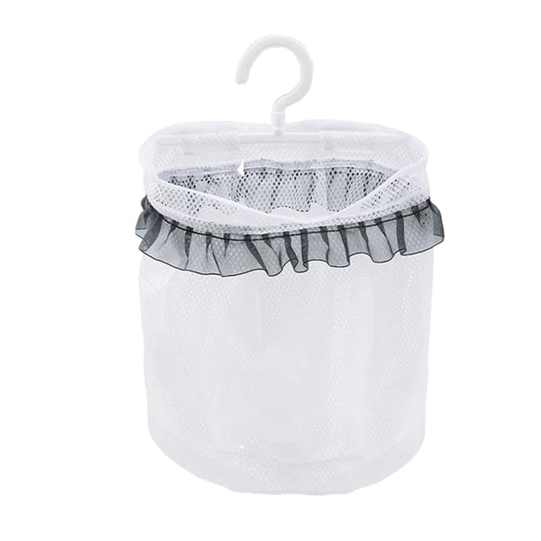 Bolsa multiusos para pinzas de ropa con percha, organizador transpirable, red de malla colgante, bolsa de red seca, baño, hotel, lavandería, cocina, d De encaje negro Sunnimix Bolsas de red de secado colgantes