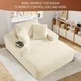 thumbnail image 4 of Wiilayok 66" D x 50" W Oversized Boneless Chaise Lounge Chair Indoor, Upholstered Faux Fur Sleeper Sofa Bed, Cloud Sofas Couches for Living Room, No Assembly Required ( Beige ), 4 of 9