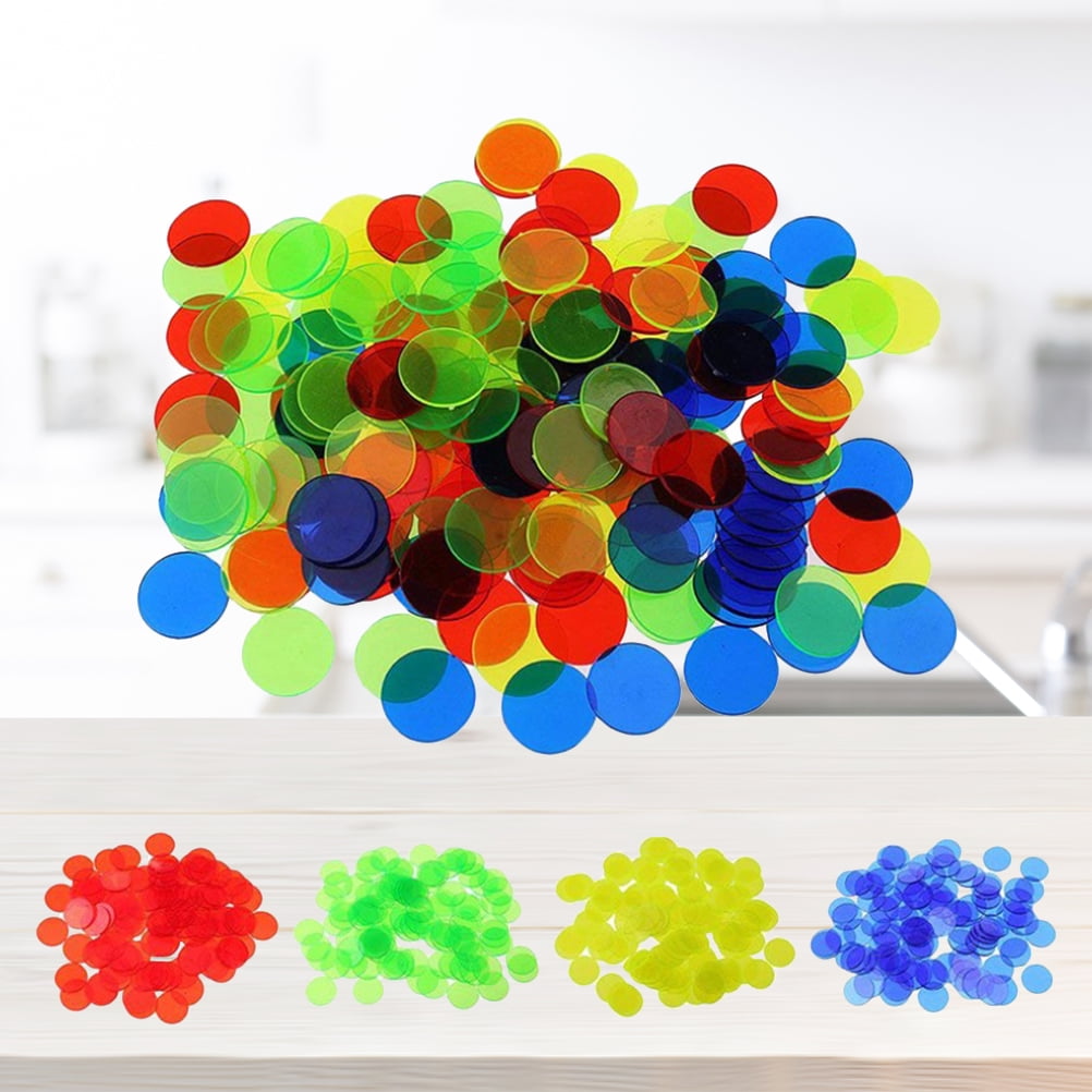 100pcs Colorful Transparent Bingo Game Accessories Counters Counting Bingo Chips Plastic Bingo Supplies Count Bingo Chips Mixed C