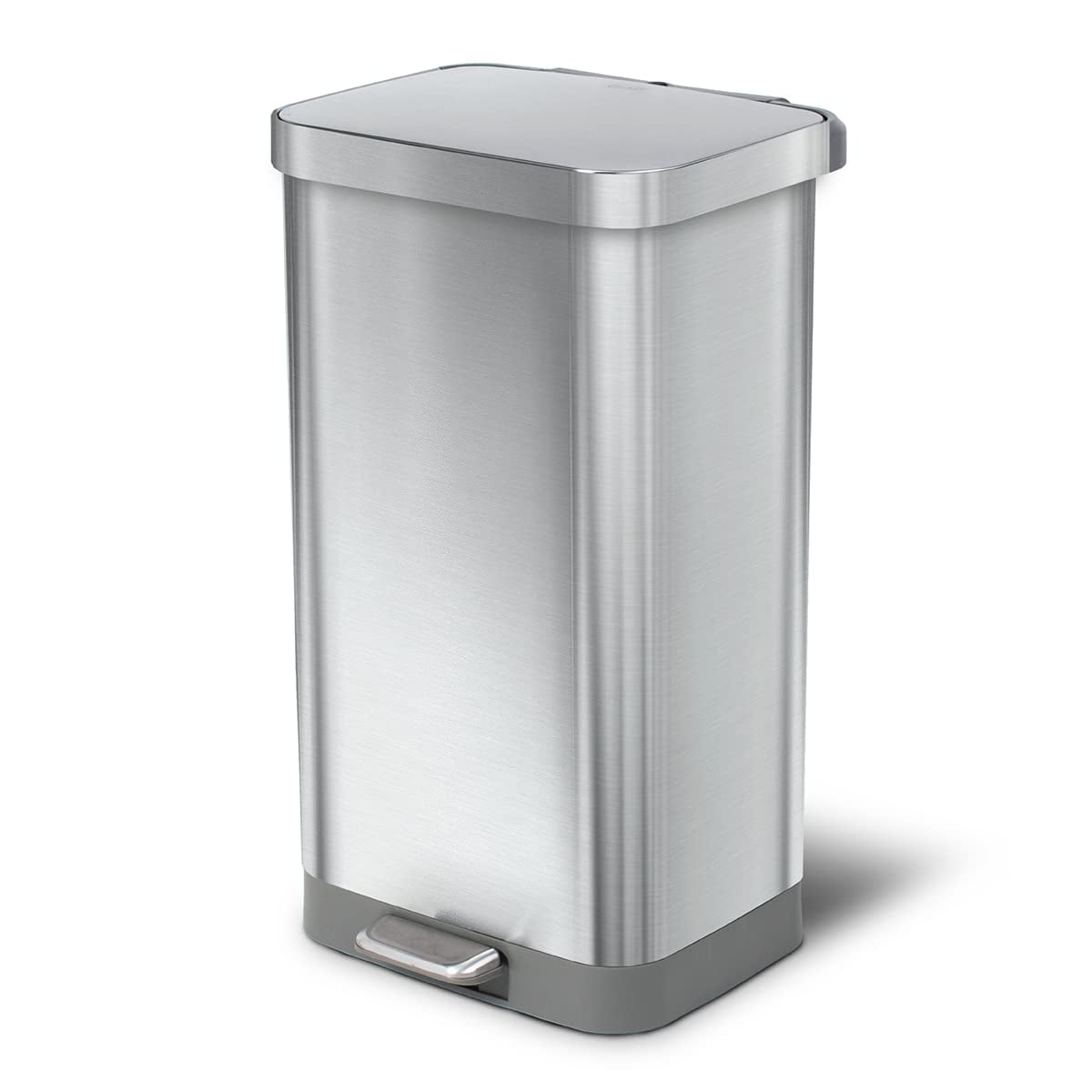 Glad Stainless Steel Step Trash Can with Clorox Odor Protection Large