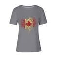 thumbnail image 3 of WREESH Women's Round Neck Graphic Tee: Short Sleeve Crewneck with a Summery Feel T-Shirts Gray, 3 of 4