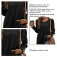 thumbnail image 4 of Top de manga larga abombada para mujer, suave, transpirable, suelto, informal, manga abombada, cuello redondo, Top de manga larga para otoño invierno negro S, 4 of 5