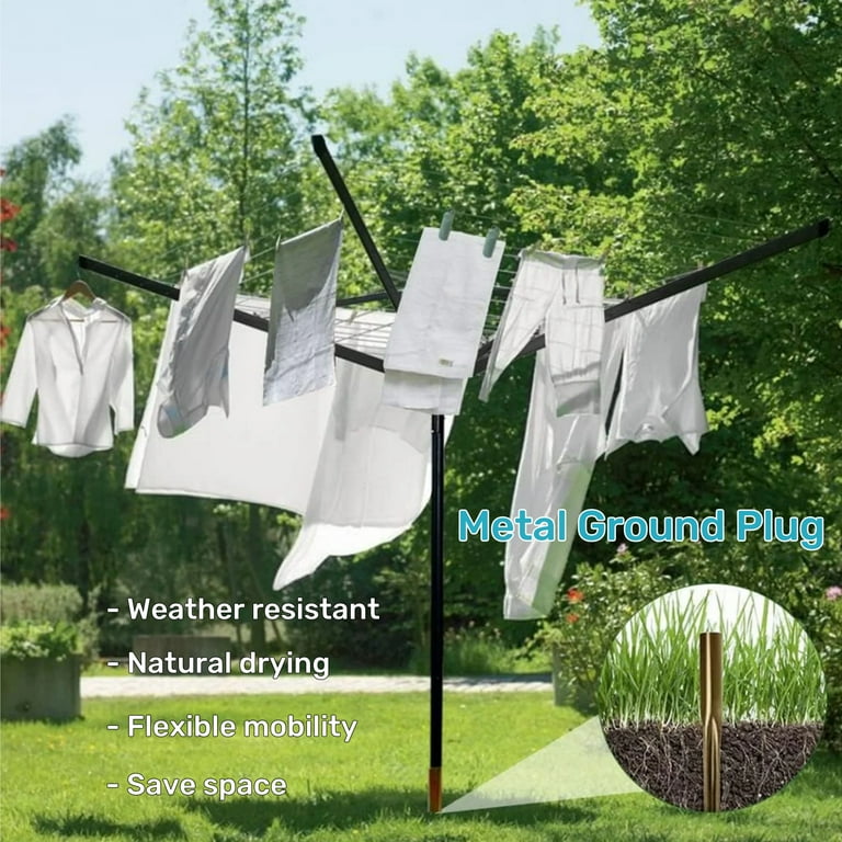 Bimiti Outdoor Rotary Clothes Dryer, Adjustable Height, Foldable