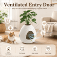 thumbnail image 3 of MINDYES Plant Hidden Cat Litter Box Enclosure with Pebbles and Artificial Greenery, Home Decor Cat Boxs for All Cats, White, 3 of 8