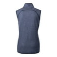 thumbnail image 3 of Women's Cutter & Buck  Heather Navy Notre Dame Fighting Irish Alumni Mainsail Sweater-Knit Full-Zip Vest, 3 of 3
