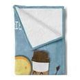 thumbnail image 2 of Bacon Soft Flannel Fleece Throw Blanket, Image of an Egg Bacon Toast Bread and Cup of Coffee as Morning Best Friends, Cozy Plush for Indoor and Outdoor Use, 50" x 70", Multicolor, by Ambesonne, 2 of 5