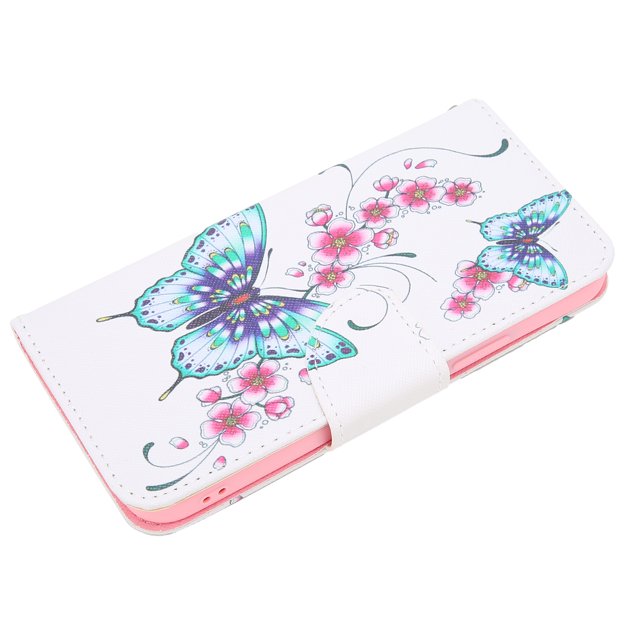 Funda Para Teléfono Tipo Billetera, Funda Protectora De Cuero PU A Prueba De Polvo Para Teléfono Móvil Anticaída Para Teléfono Móvil 12 Pro LYUMO mariposas de durazno