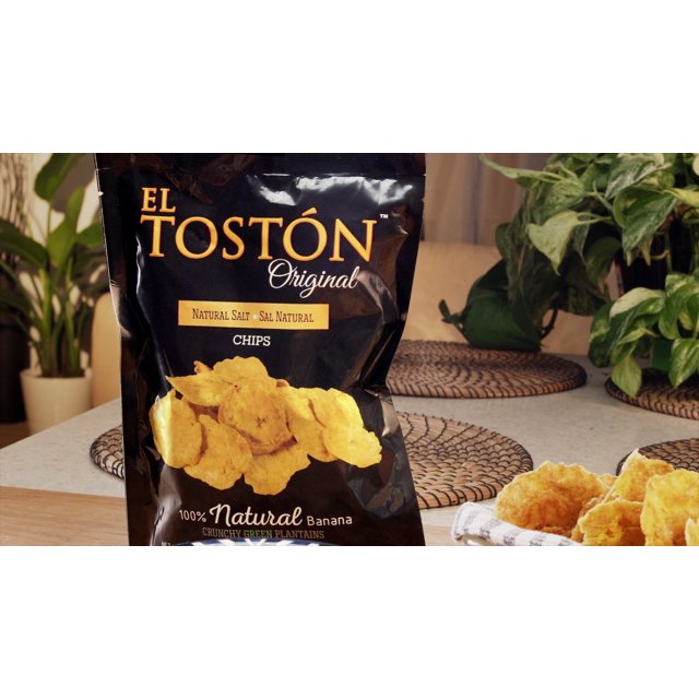 El Toston Natural Crunchy Green Plantains Banana Chips Tonstones (NATURAL SALT, 12)