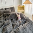 thumbnail image 2 of Sanmadrola Bedding Comforter Sets Bed in a Bag Queen Size Shaggy Plush Faux Fur Fluffy Bedding Sets Duvet Cover Soft Velvet Fuzzy Quilt Cover with 2 Pillow Cover Gray, 2 of 6