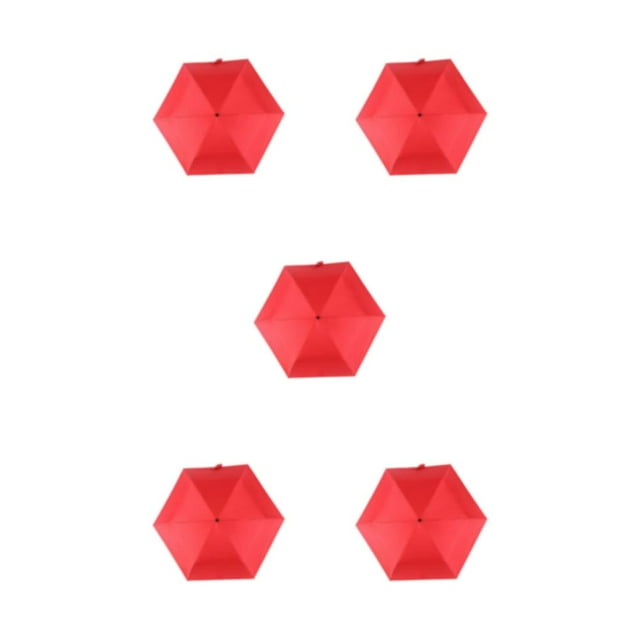 ZheElen Parapluies Polyvalents et Compacts Multifonctions pour Toutes les Conditions Météorologiques Rouge 5ensemble