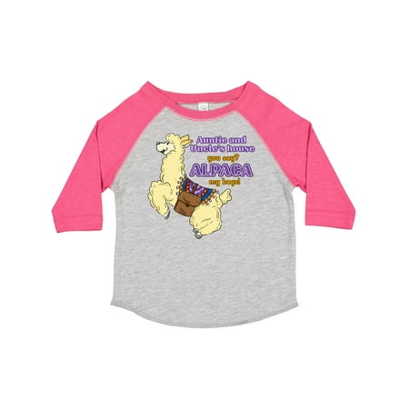 

Inktastic Cute Jumping Alpaca-Auntie and Uncle s You Say ALPACA My Bags! Gift Toddler Boy or Toddler Girl T-Shirt