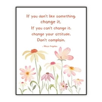 Maya Angelou Quotes Wall Art Unframed Print, Inspirational Wall Decor, Positive Affirmations Gift for Women Girl Teens, Motivational Poster, Office Decor, Don't Complain" Floral Unframed 8"x10"