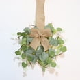 thumbnail image 6 of Artificial Wreath Year Round Front Door Wreath with Burlap Bow Greenery Wreath for Wall Window Farmhouse Decor, B, 6 of 9