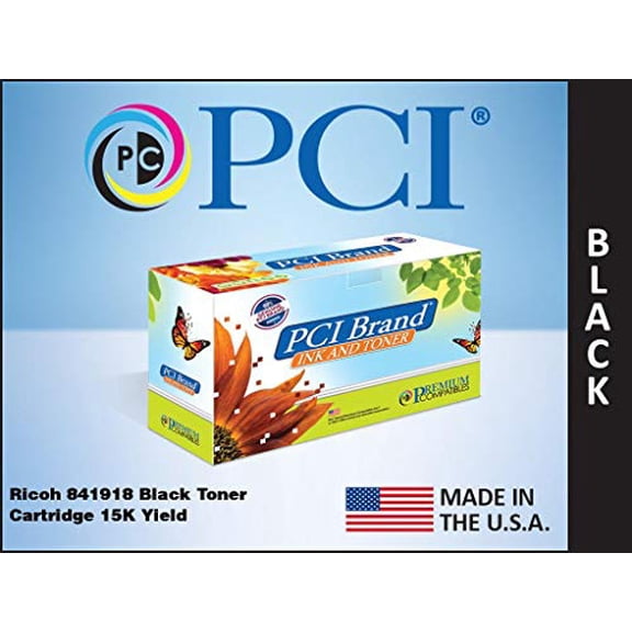 PCI BRAND COMPATIBLE RICOH 841925 841918 XL BLACK TONER CARTRIDGE 15KYLD FOR RIC