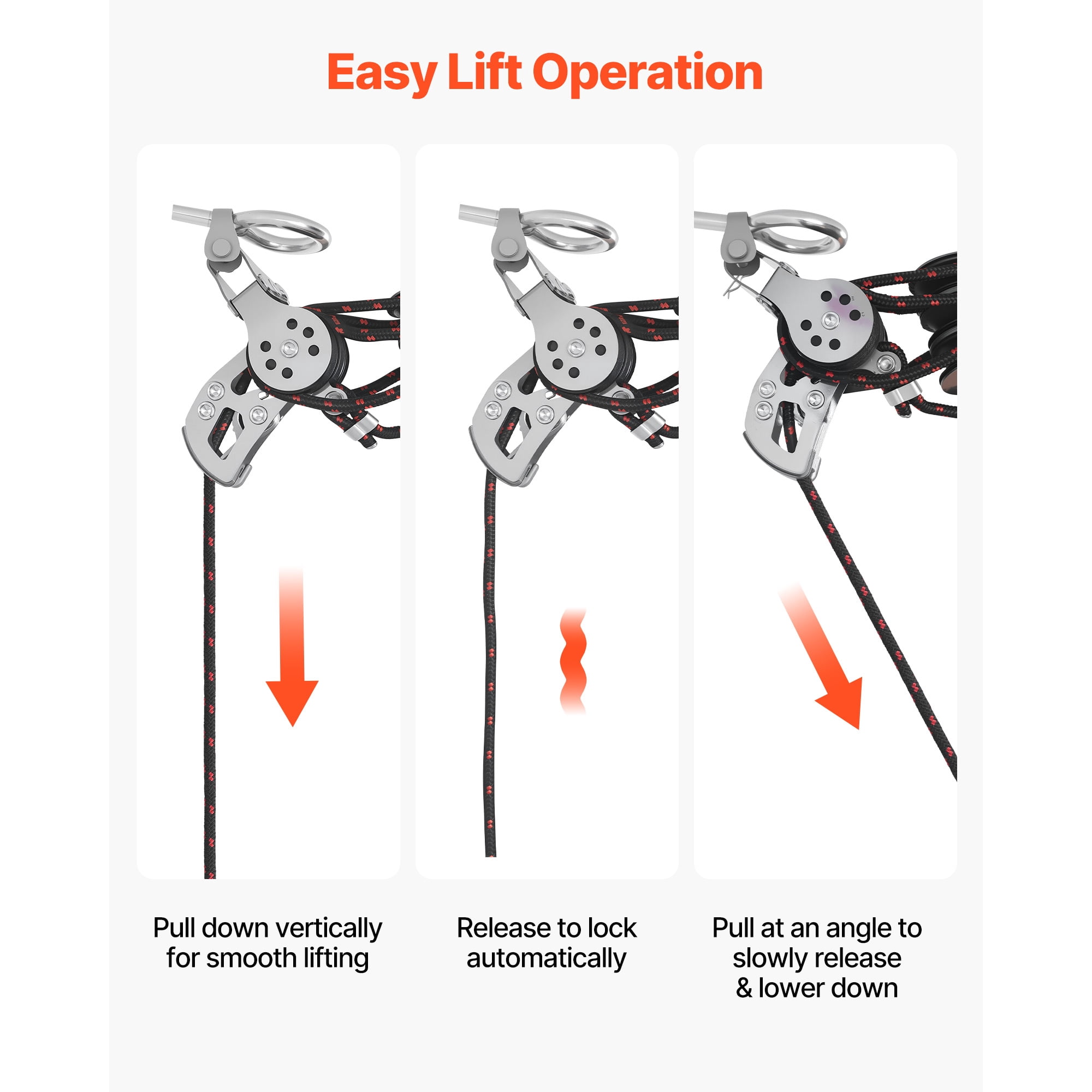 KFFKFF Hard Top Removal Lift, 220 lbs Capacity, Roof Hoist with Safety System, Simple One-Person Use, Fits 8-16 in Ceilings, Compatible with 2-Door & 4-Door Jeep Wrangler JK JL & Ford Models