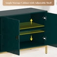 thumbnail image 6 of Clihome Green 3-Door Sideboard Buffet Cabinet , Accent Kitchen Storage Cabinet with Adjustable Shelves, Console Cupboard Table for Entryway Dining Room Living Room, 6 of 7