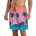 thumbnail image 2 of Kll Beach With Palm Trees Men'S Casual Summer Beach Shorts Hawaiian Shorts With Pockets-X-Large, 2 of 9