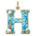 thumbnail image 2 of AZXY Christmas Ocean Themed Letter Acrylic Hanging Ornament, Seaside Snowflake Alphabet Pendant, Home Christmas Decorations, Personalized Holiday Keepsake for Xmas Tree Wreath Window, H, 2 of 7
