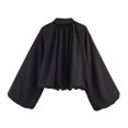 thumbnail image 6 of Unir Collared Zip Up Casual Bomber Jacket for Women, Balloon Sleeve Cropped, Thick Durable Polyester Everyday Outerwear, 1 Piece, S-L, 6 of 6