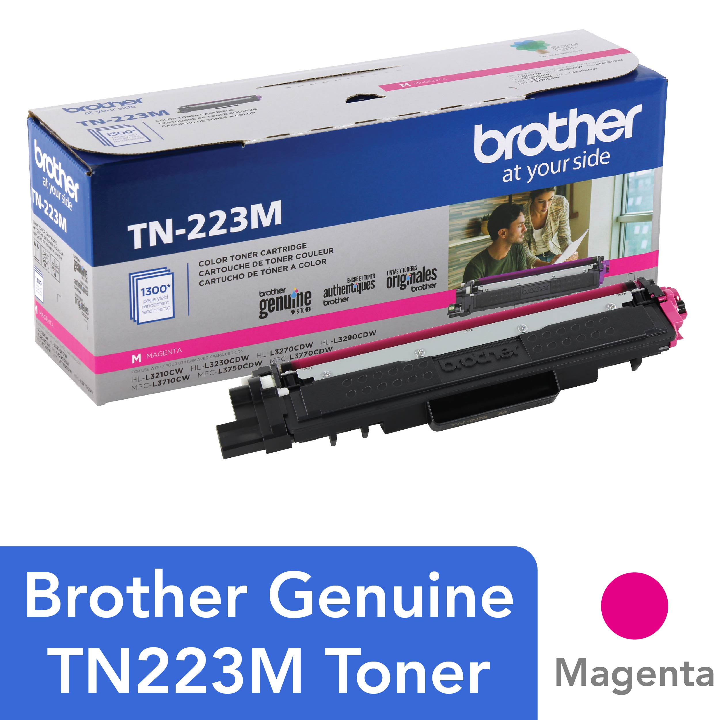 Brother Genuine TN223M Standard Yield Magenta Toner Cartridge Walmart