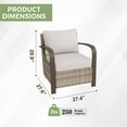 thumbnail image 7 of EAGLE PEAK Coastal Vista Outdoor Patio Ratten Wicker Lounge Chair With Beige Cushion(2 pack), 7 of 7