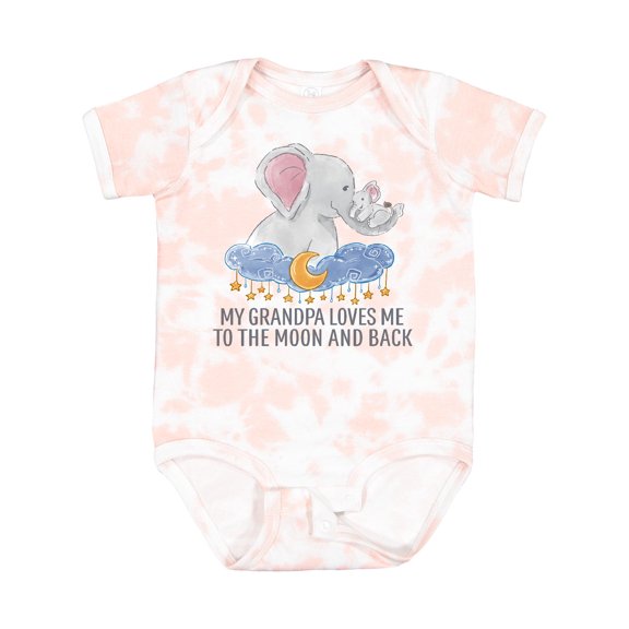Inktastic My Grandpa Loves Me to the Moon and Back Elephants in Clouds Boys or Girls Baby Bodysuit