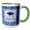 Green/White, variant on 3drose, Graduation Cap, Diploma, Faded Dots, Blue Frame, Jewels, 2019, Blue, 11oz Two-tone Yellow Mug