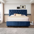 thumbnail image 2 of M optimized Queen Size Upholstery Bed Frame with 2 Storage Drawers and 1 Twin XL Trundle, Wooden Platform Bed Frame with Headboard for Bedroom, 2 of 8