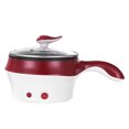 thumbnail image 1 of Mini olla antiadherente multifuncional de acero inoxidable con tapa, olla eléctrica para cocinar leche, ideal para el hogar, la cocina y el dormitorio (enchufe europeo, color vino)., 1 of 8