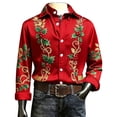 thumbnail image 5 of Stamzod Christmas Mens Dress Shirts Long Sleeve Button Up Shirt Men 2025 Trendy Fashion Xmas Print Casual Shirts for Holiday Party Multicolor Q S, 5 of 5