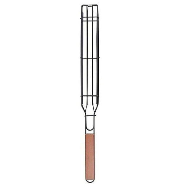 Yuarrent Cesta para barbacoa, antiadherente, parrilla de alambre de hierro, brochetas, estante para parrilla de Kebab, protección contra el Estufas de camping
