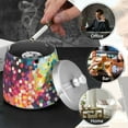 thumbnail image 4 of Yayeee Ashtray with Lid for Cigarette Smokeless Stainless Steel Home Ash Holder, Green Colorful Circles, 4 of 7
